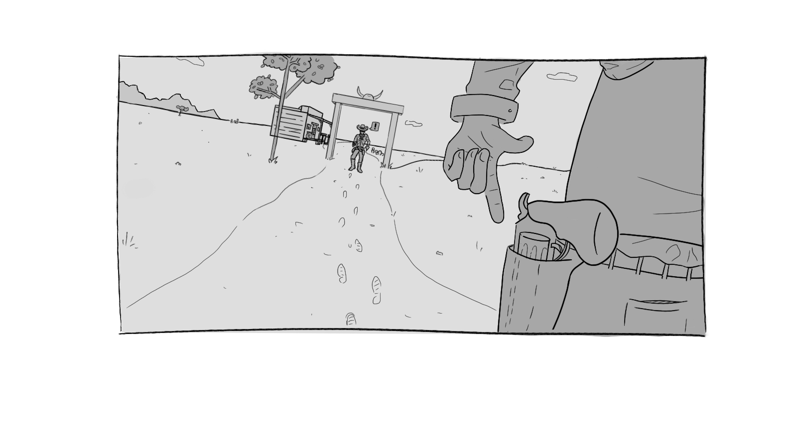 dutch low angle of old west shoot out